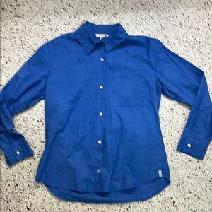 Sundry blue cotton classic button down up long sleeve shirt top small s